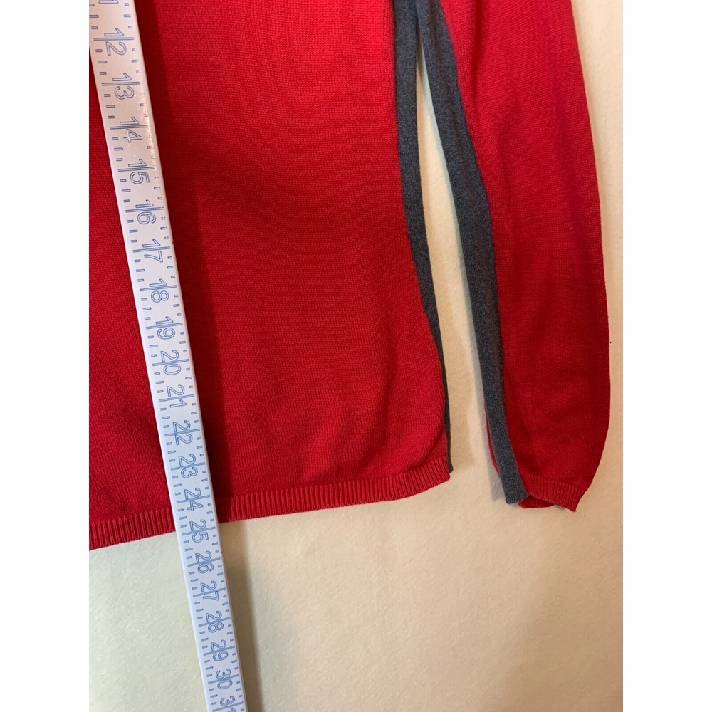 Tommy Hilfiger Pullover Knit Sweater 1/4 Zip Long Sleeve Large Red Mock Neck L - Picture 3 of 9